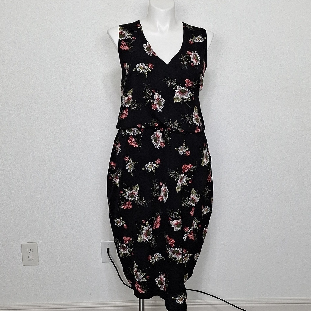 Boohoo Plus NEW Black Floral Cottagecore Romantic Asymmetrical Dress Size 20